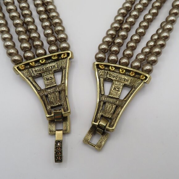Heidi Daus Multi Strand Faux Pearl Swarovski Crystal Accent Necklace - Picture 5 of 8